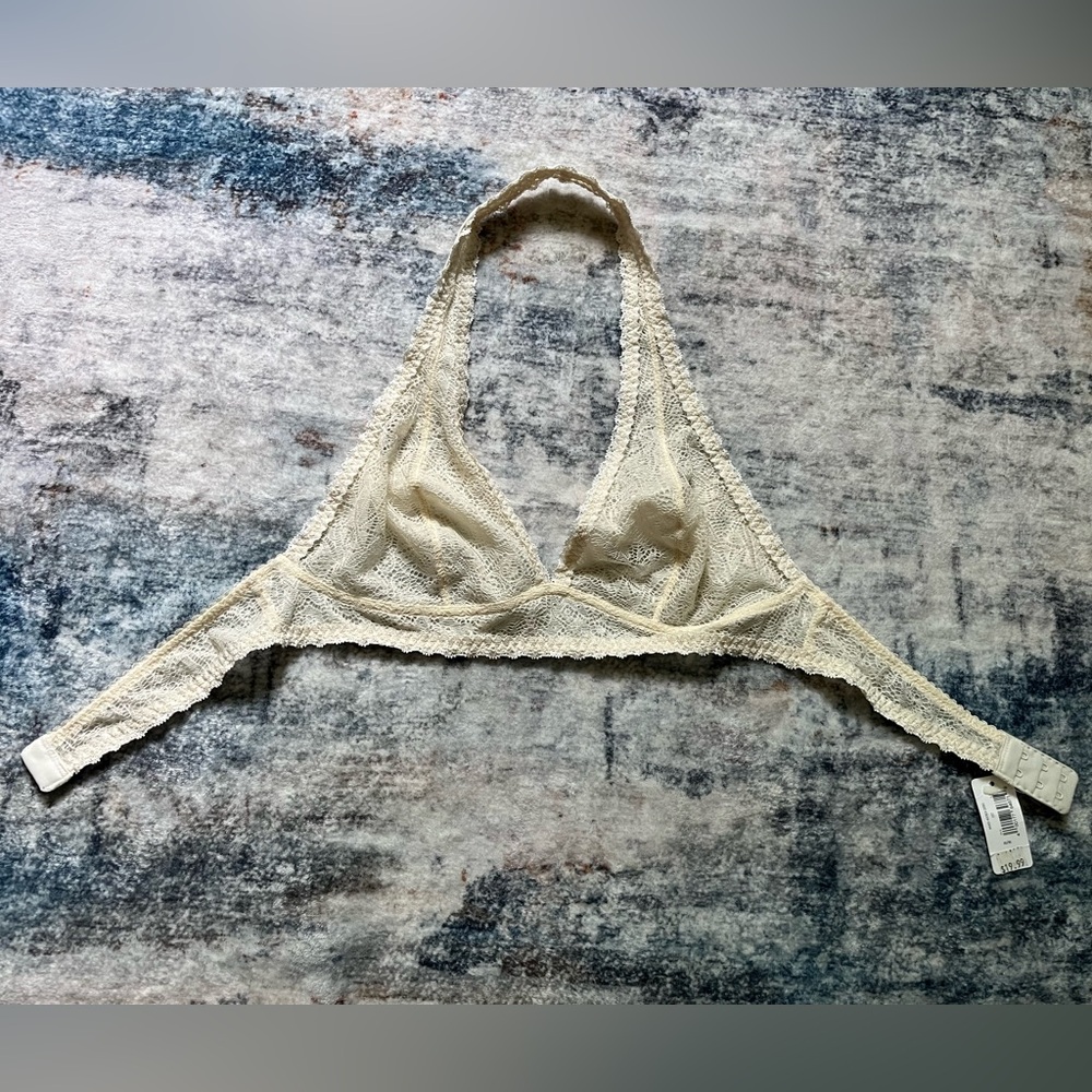 Lace Halter Bralette in Cream NWT